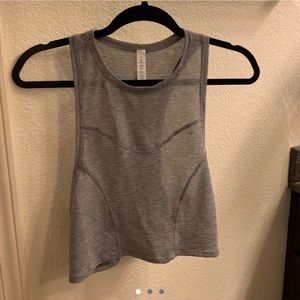 Lululemon racer back grey cropped tank